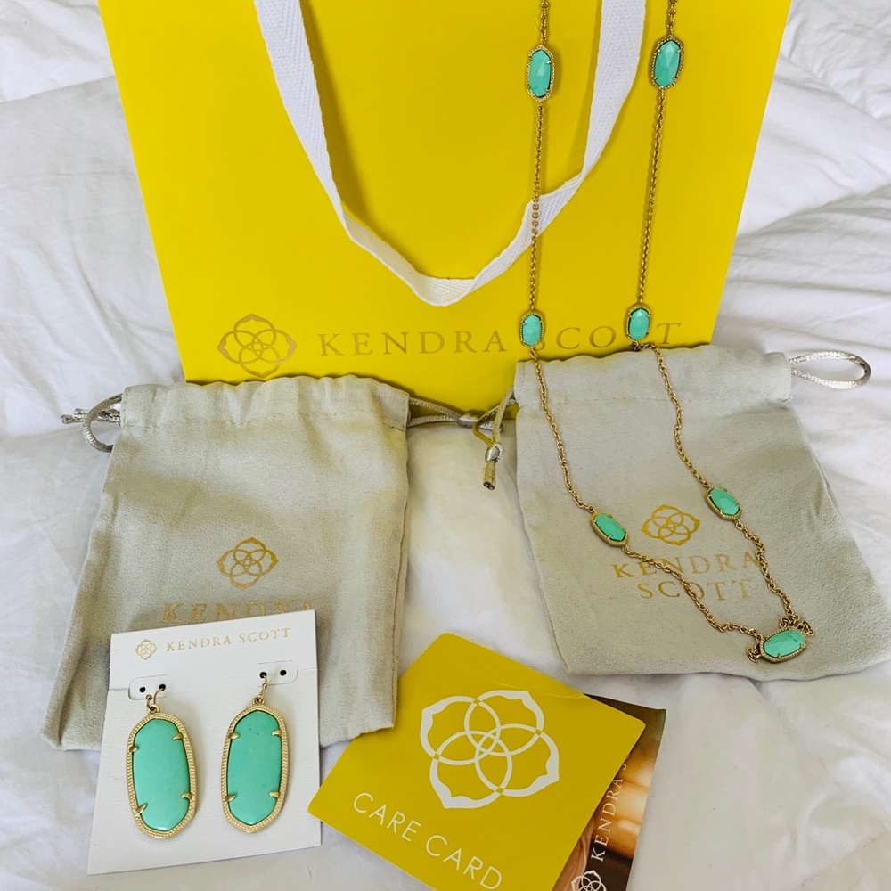 Kendra Scott Turquoise Necklace and Earrings